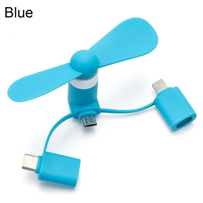 Portable 3 IN 1 Travel Cell Phone Mini Fan