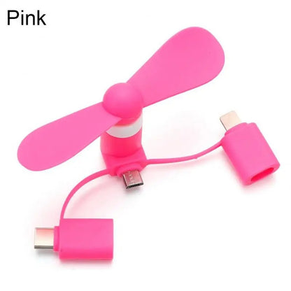 Portable 3 IN 1 Travel Cell Phone Mini Fan